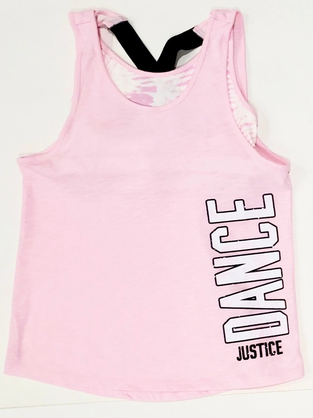 🌈6/$10 Justice Light Pink Dance Tank Top with Built in Sports Bra